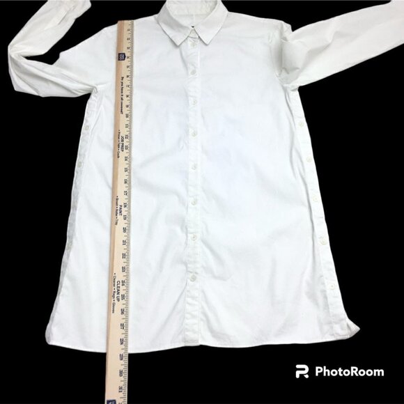 Lafayette 148 Women's White Button Front Long Sleeves Side Buttons size P - Picture 6 of 8
